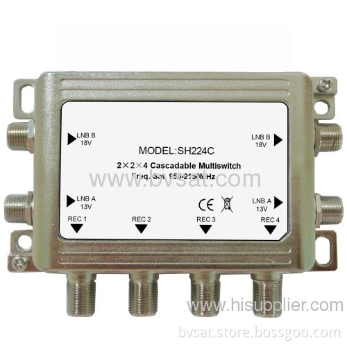 High Effective 2x2x4 Cascadeable Multiswitch For Satellite Receiver